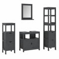 Vicco Badezimmermöbel-Set Vilda, Grau, 60 cm, inkl. Waschbeckenunterschrank, Spiegelschrank, Hochschrank und Midischrank