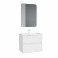 Elegantes Badmöbel-Set mit Waschbecken 100cm, Weiß Matt, Soft-Close Schubladen & LED Spiegel