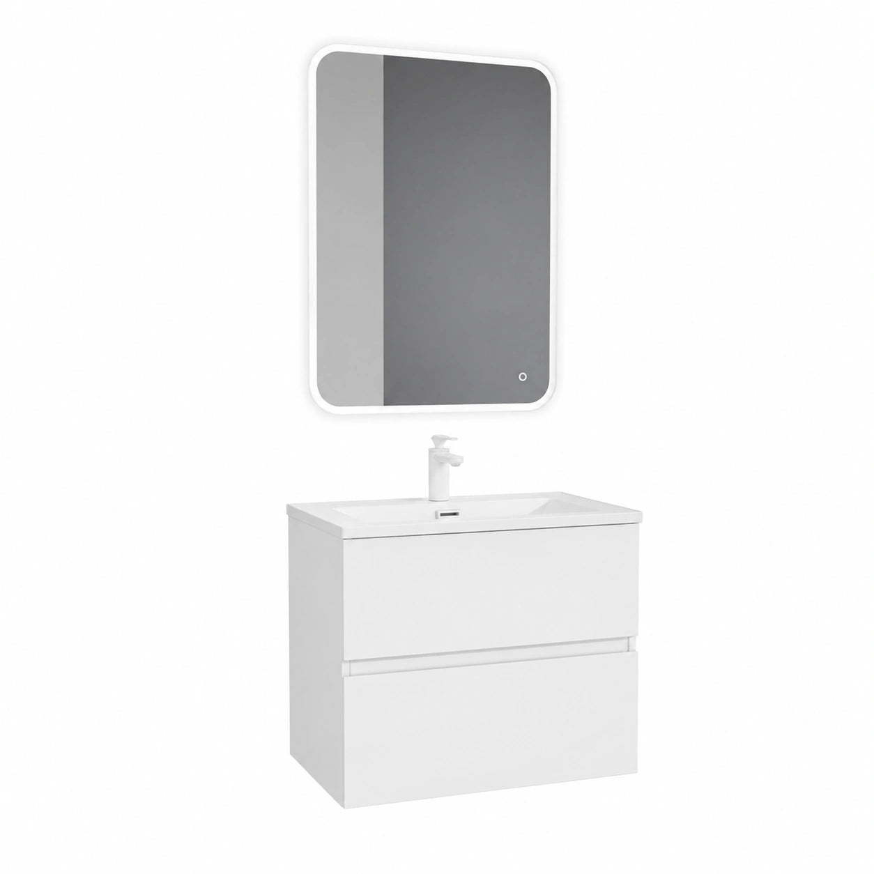 Elegantes Badmöbel-Set mit Waschbecken 100cm, Weiß Matt, Soft-Close Schubladen & LED Spiegel