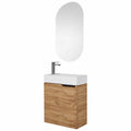 Badmöbelset mit Waschbeckenunterschrank und Spiegel, 40cm, Eiche Gold, ideal für Gäste-WC