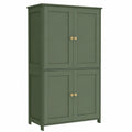 VASAGLE Hochschrank für Badezimmer, Shaker-Stil, verstellbare Ablagen, 4 Türen, waldgrün