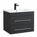 Modernes Badezimmermöbel-Set mit Waschbecken, schwarzer Unterschrank 60 cm