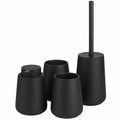 Schwarzes Badezimmer-Set aus Keramik – Seifenspender, Zahnputzbecher & Toilettenbürste im nordischen Design