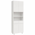 Moderner Badezimmerschrank mit Schubladen und Türen, Weiß, 30x60x180 cm