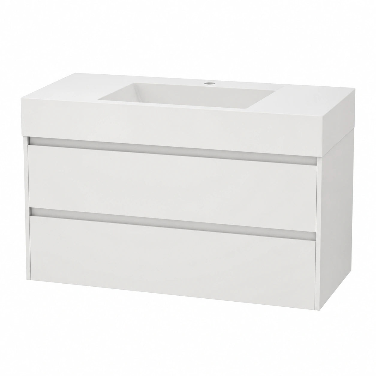 Modernes Badmöbel-Set: Waschbeckenunterschrank 120 cm, matt-weiß mit Schubladen