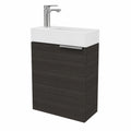 Kompakter Waschtisch mit Unterschrank 40 cm, Anthrazit, Ideal für kleine Bäder und Gäste-WCs
