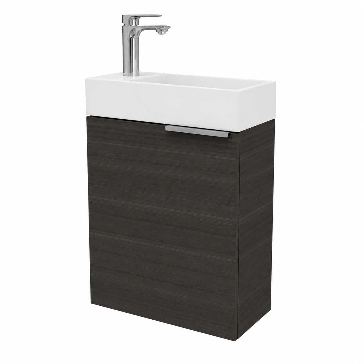Kompakter Waschtisch mit Unterschrank 40 cm, Anthrazit, Ideal für kleine Bäder und Gäste-WCs