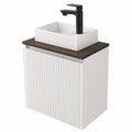 Planetmöbel Badezimmermöbel-Set: Waschbeckenunterschrank 56x55x30cm Weiß mit Armatur & Ablaufsystem Schwarz für Bad und Gäste-WC