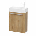 doporro Badmöbel-Set Gästebad Waschbecken mit Unterschrank Kerneiche 46x26x63cm Pisa