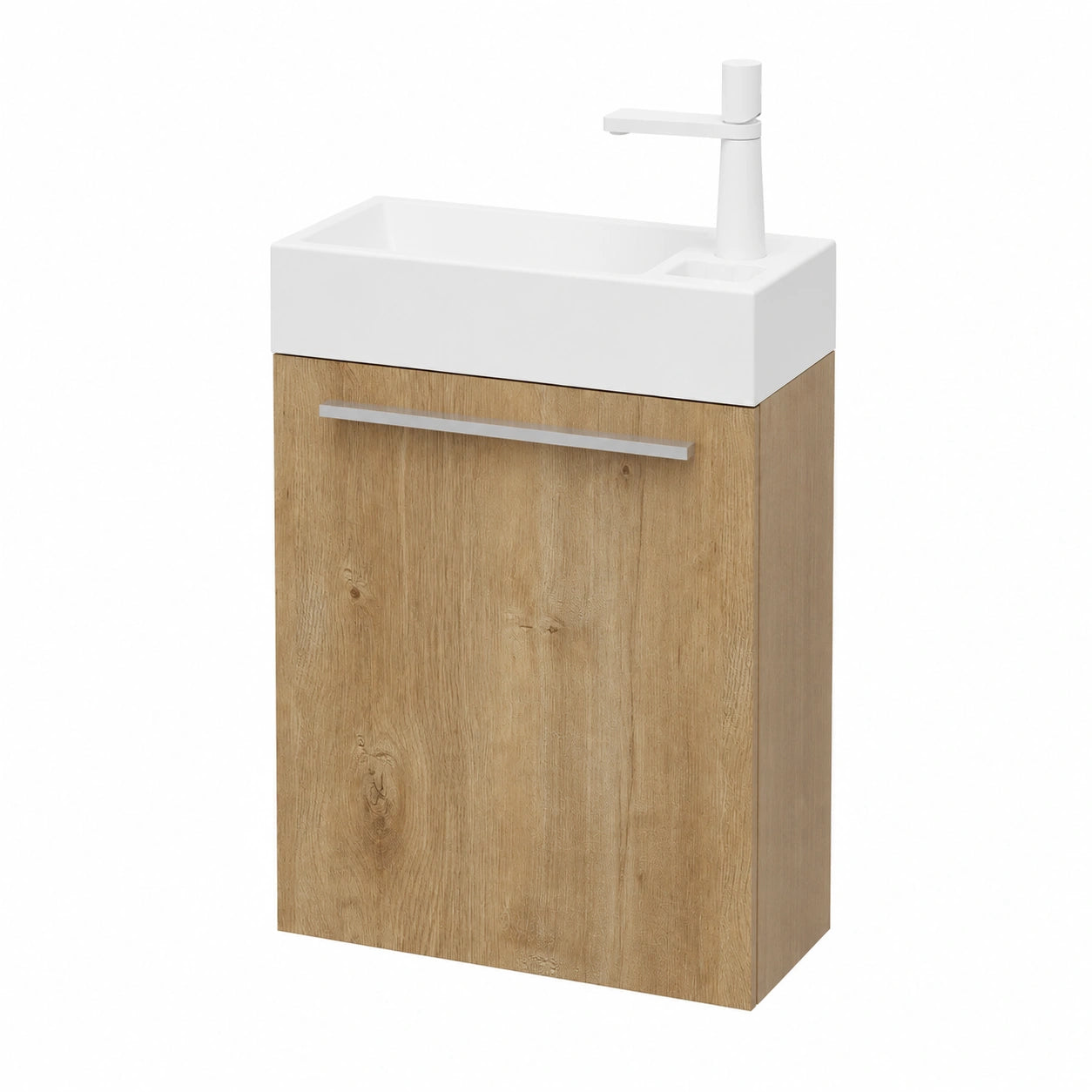 doporro Badmöbel-Set Gästebad Waschbecken mit Unterschrank Kerneiche 46x26x63cm Pisa