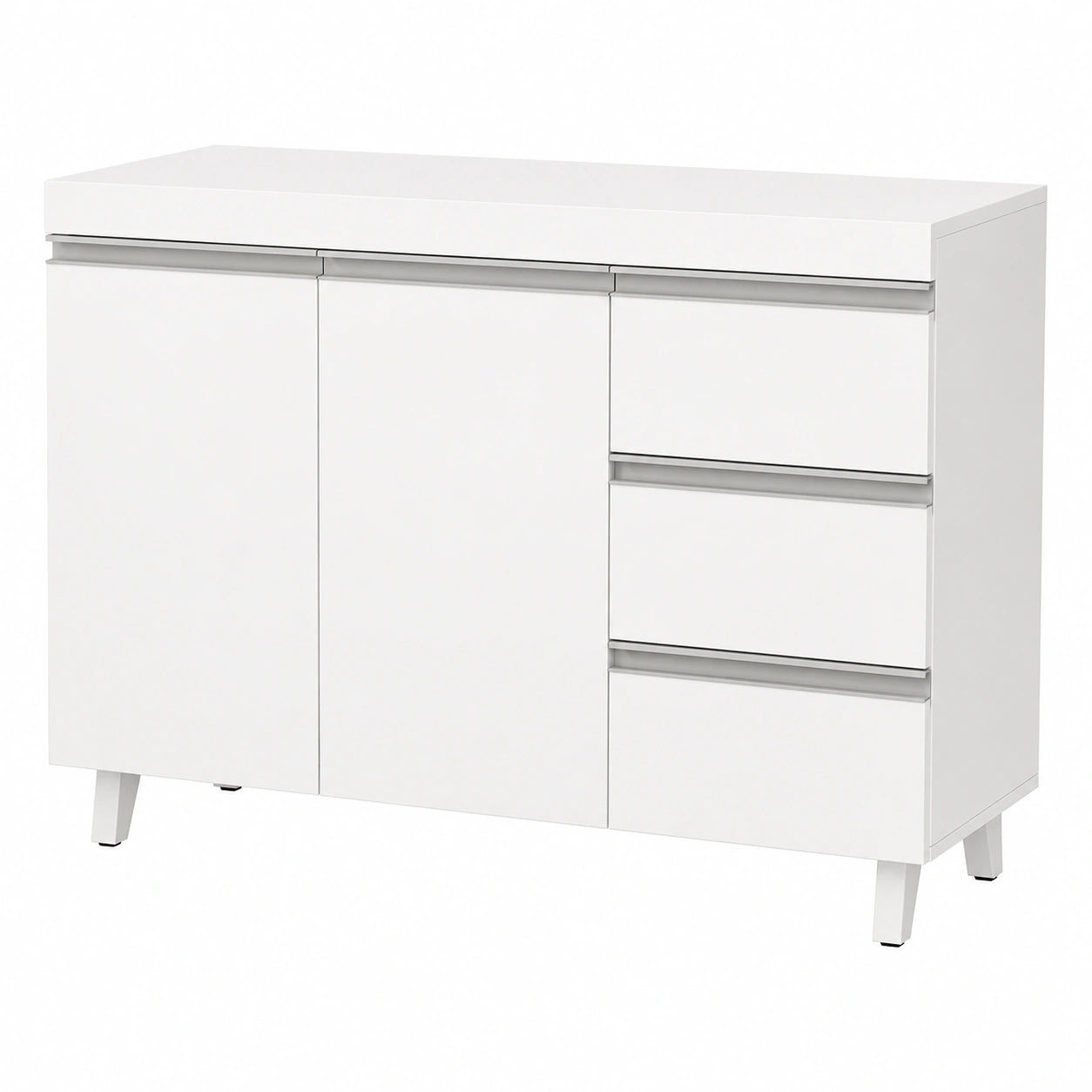 Moderner Waschbeckenunterschrank mit Schubladen und Türen, Weiß, 30x90x64 cm
