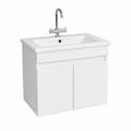 Modernes Badmöbel-Set Atria – Weißer Waschtisch mit Spiegelschrank und Hochschrank, erhältlich in 65 cm, 85 cm, 100 cm