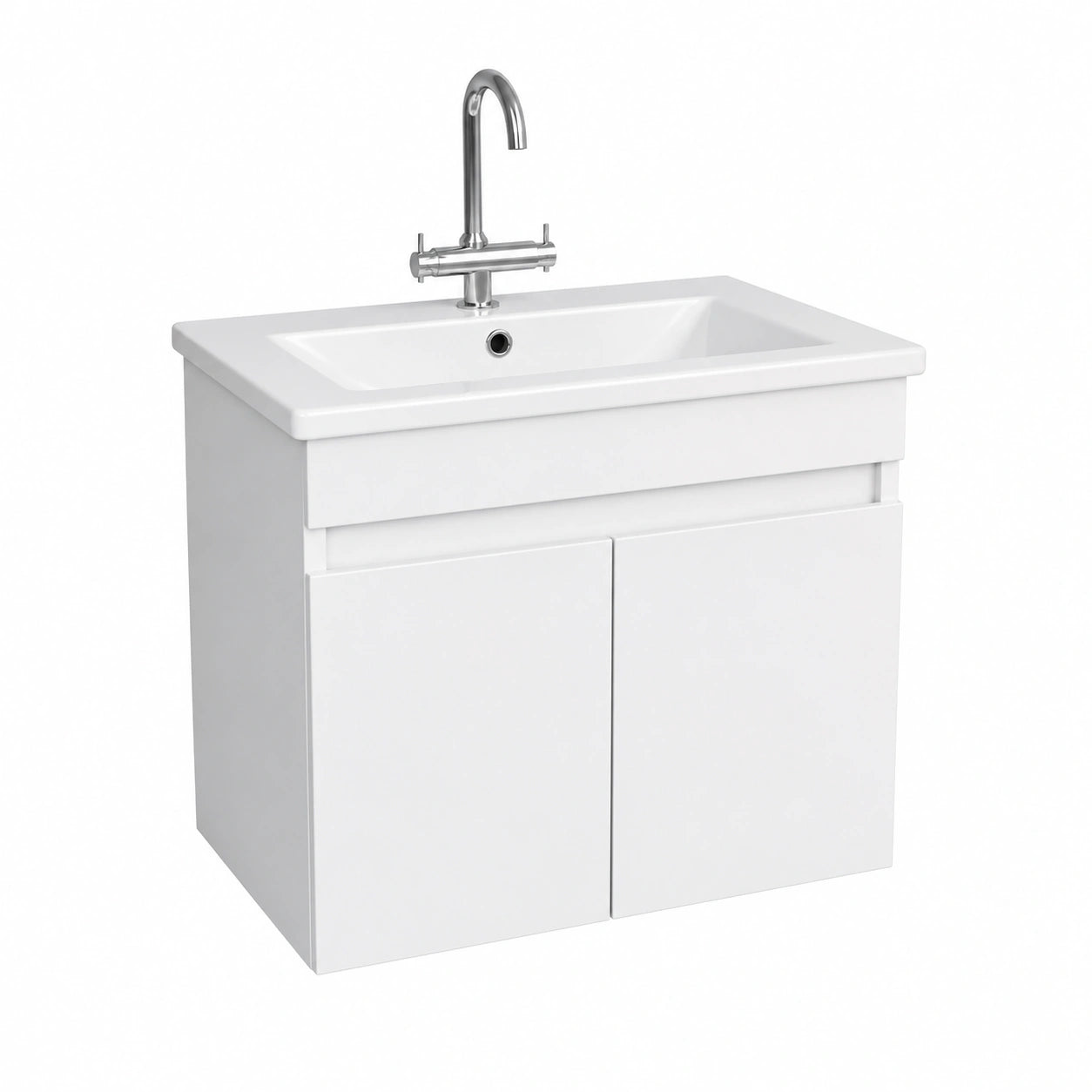 Modernes Badmöbel-Set Atria – Weißer Waschtisch mit Spiegelschrank und Hochschrank, erhältlich in 65 cm, 85 cm, 100 cm