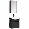 Kompaktes Badmöbel-Set mit Unterschrank und Spiegelschrank, 45 cm, Anthrazit Matt für Gäste-WC