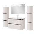 Badezimmermöbel-Set Lady Lux Hochglanz Weiß 90 cm