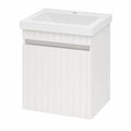 Cosmia Badmöbel-Set: Waschbecken mit Unterschrank, 50x60x35 cm, Weiß, Keramikwaschtisch