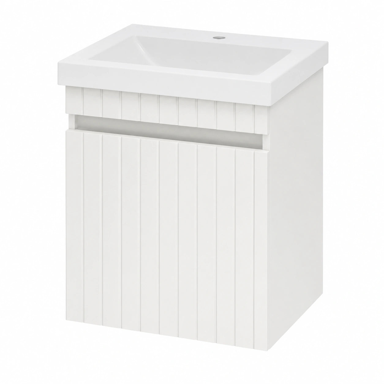 Cosmia Badmöbel-Set: Waschbecken mit Unterschrank, 50x60x35 cm, Weiß, Keramikwaschtisch